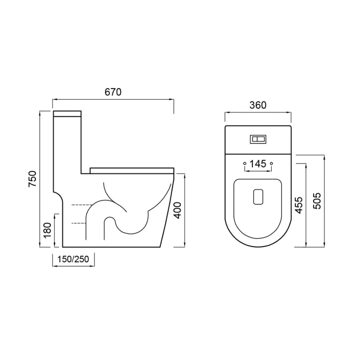 Zaffiro PWC 9160 Tornado Flush Toilet Bowl - view 4